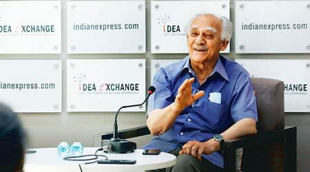 Arun Shourie at The Indian Express  office (Photo by Abhinav Saha)