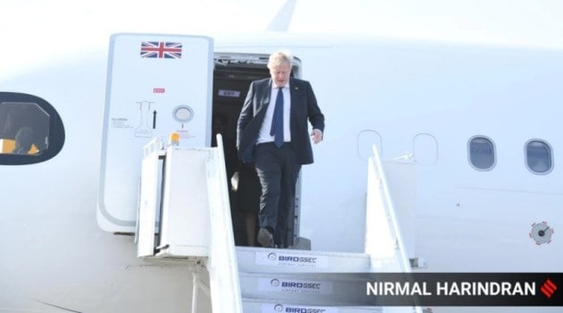 Boris Johnson India, Boris Johnson Gujarat, Boris johnson Gujarat photos, Boris Johnson sabarmati ashram, Boris Johnson India visit pictures, boris johnson PM Modi, Indian express,