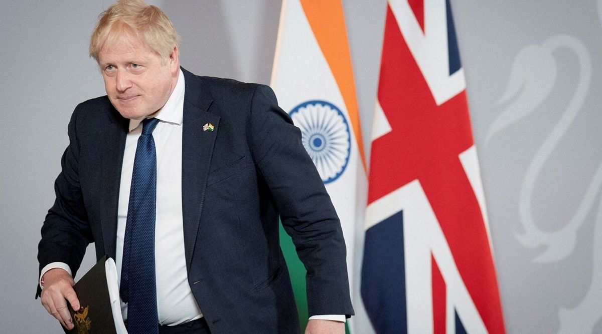 British Prime Minister Boris Johnson attends a news conference in New Delhi, India (Stefan Rousseau/Pool via REUTERS)