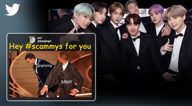 BTS Army drags Grammy awards, Scammy, BTS Grammy 2022, The 64th Grammy awards, Indian Express