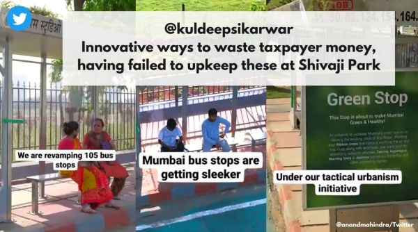 Mumbai renovated bus stops, Anand Mahindra bus stops new, Anand Mahindra tweets, Indian Express