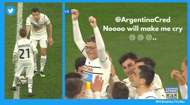 12 year old Ukraine refugee scores a goal for his favourite team, Ukraine charity football match, Ukraine conflict, Russia-Ukraine war, Indian Express