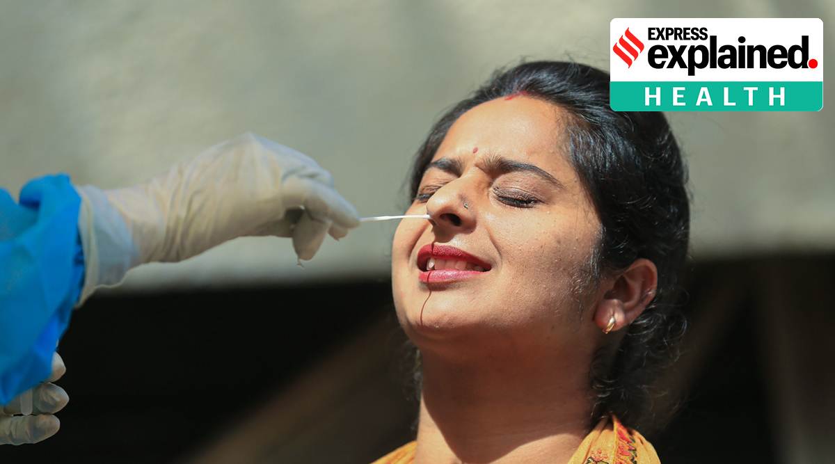 Covid-19 testing in Jammu. Over 10 states and Union territories are currently reporting cases in single digits, many of them no cases at all. (PTI)