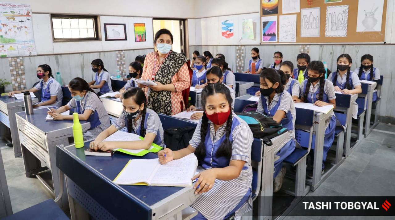 Delhi schools resume in earnest – with excited students and mid-day meals