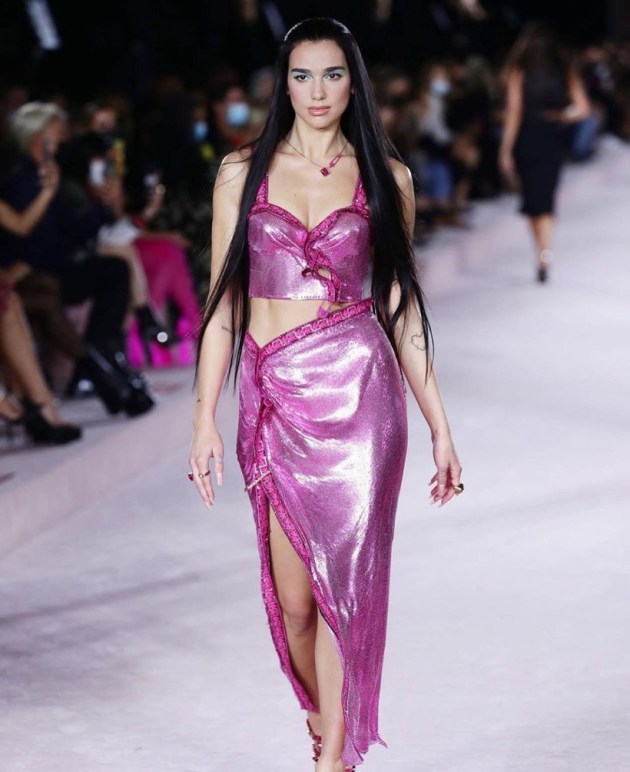 dua lipa, versace