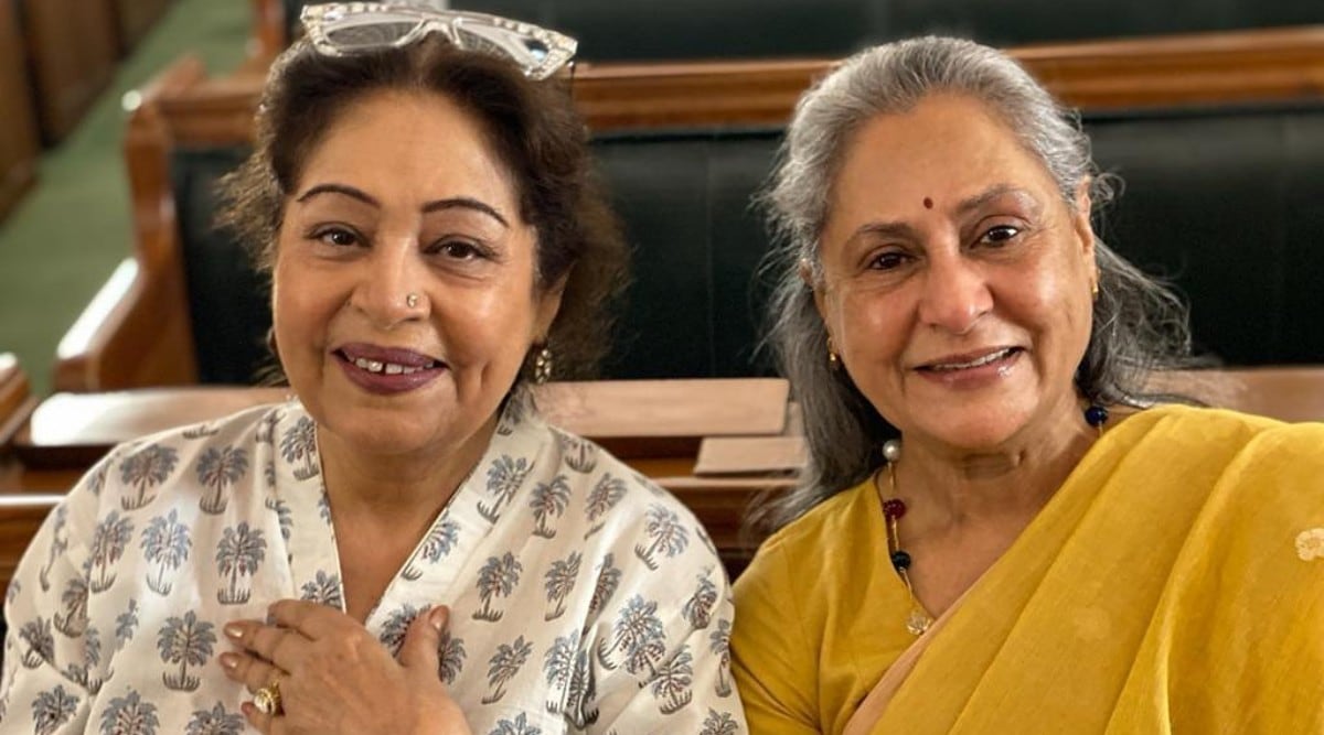 Kirron Kher and Jaya Bachchan meet in Parliament, Nafisa Ali calls them her  'elegant friends