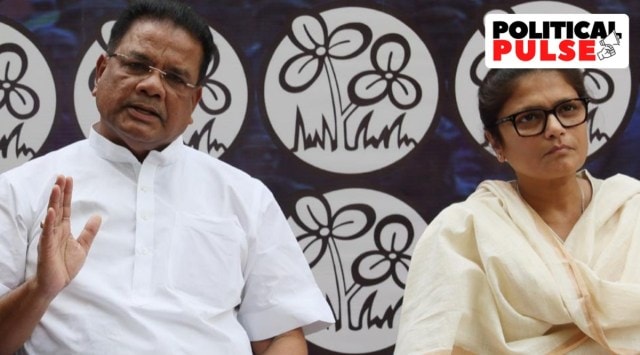 TMC leaders Ripun Bora and Sushmita Dev address a press conference  in New Delhi on Tuesday. (Express/Prem Nath Pandey)