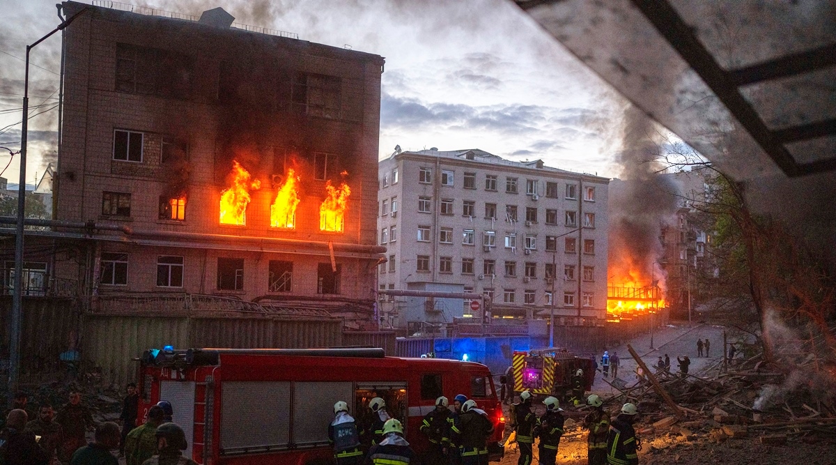 In Kyiv, workers were cleaning up rubble in the residential area hit by the missiles. (/Representational/AP/PTI)