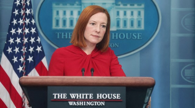 White House Press Secretary Jen Psaki 
said that reporting energy payments by India is not sanctioned and New Delhi's imports of Russian energy represent only one to two per cent of its total energy imports.
. (File Pic)