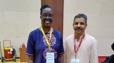 Rosemary Odinga with her treating  physician N Narayanan Namboothiri. (Express Photo)