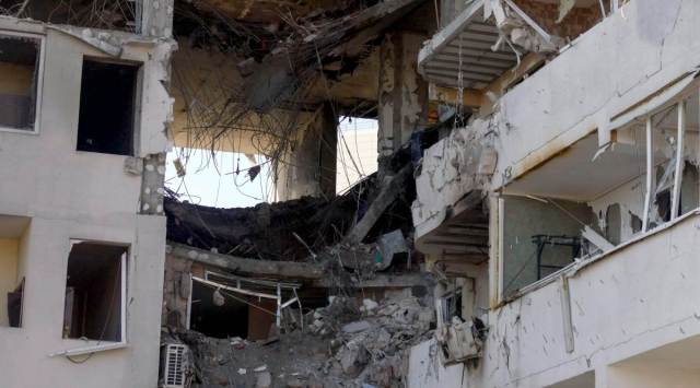 A ruined building that was hit in a military strike is seen amid Russia's invasion, in Odesa, Ukraine, April 24, 2022. (REUTERS Photo)