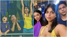 Suhana Khan attended KKR's IPL match with brothers Aryan and AbRam Khan. 