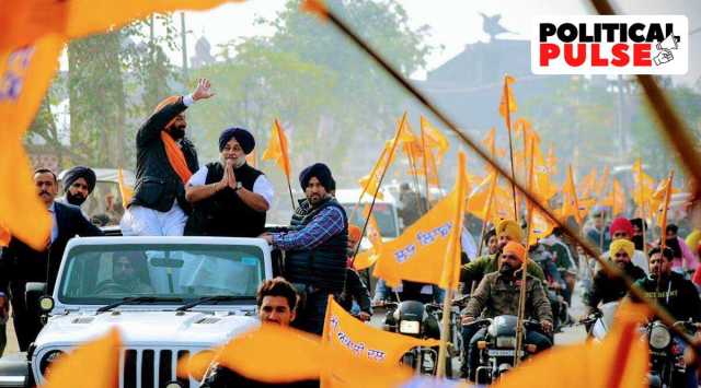 Sukhbir Badal at a public rally in Dera Baba Nanak ahead of the Punjab Assembly polls earlier this year. (File Photo/Twitter)