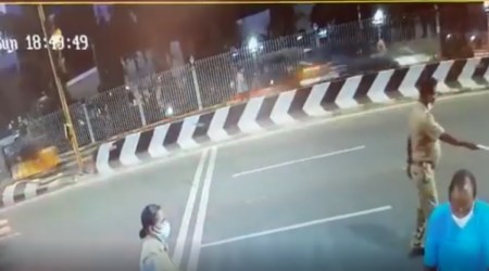 While the CCTV footage of the incident that took place on the Poonamalle highway near the MIOT Hospital was released Tuesday and widely shared on social media, the police have intensified their search operations to arrest the elusive driver. (Screengrab)