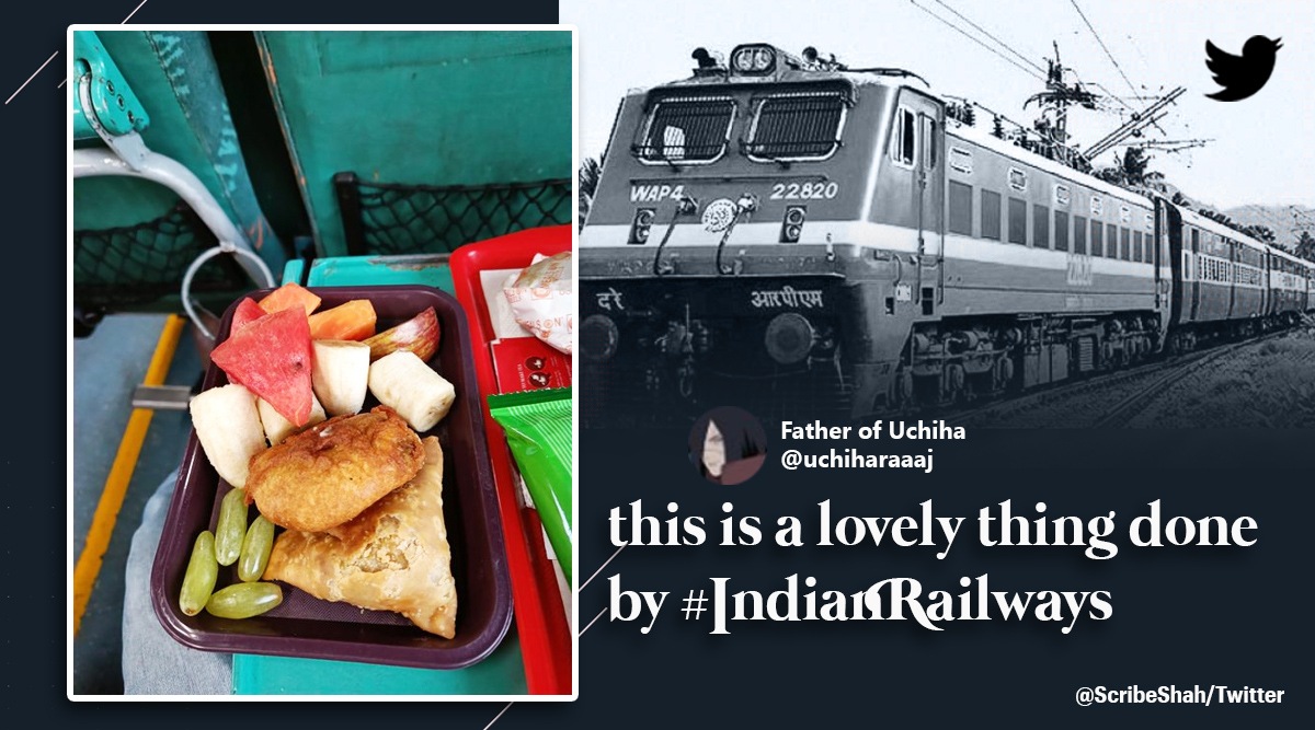 Man appreciates railway staff after being served iftar by Indian Railways, Indian Railways servers iftar, Ramadan 2022 Indian Railways, Ramadan 2022, Indian Express