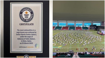 Yoga class attended by 114 nationalities in Qatar breaks world record