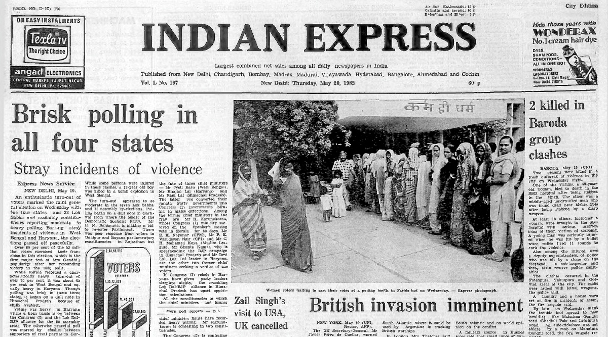 May 20 1982 Forty Years Ago Polls Peaceful The Indian Express