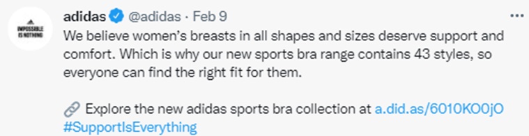 Adidas attempts to normalise breasts in all shapes and sizes in new ad