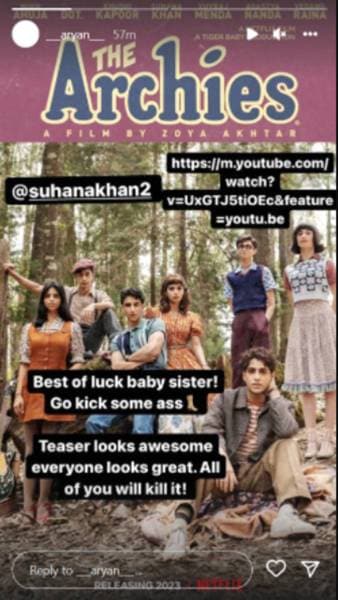 aryan wishes luck to suhana on her debut