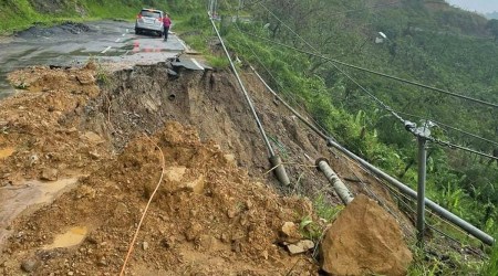 An area in Dima Hasao district hit by landslide due to heavy rainfall. (PTI)