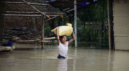 A woman at Garukhunda village, Assam, Monday. (PTI)