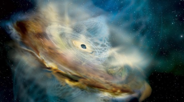 Supermassive black hole flipped