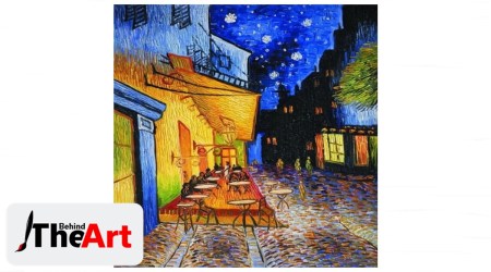 Vincent Van Gogh, Café Terrace, paintings, Art, Café Van Gogh, Coffeehouse, The Café Terrace at night, artwork, du Forum, Cloissionist style,