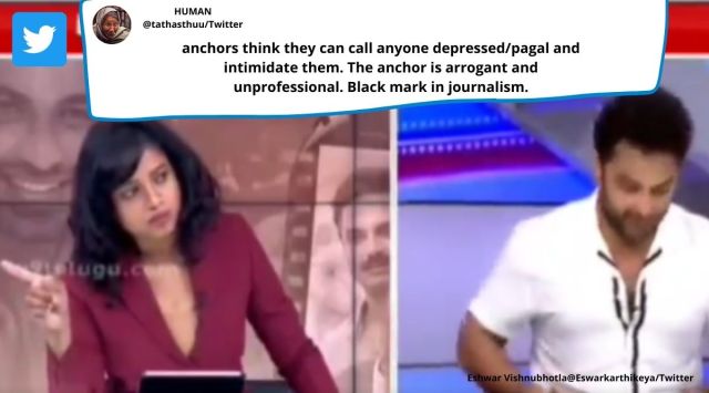 TV9 anchor asks Vishwak Sen to get out of studio, Hyderabad, anchor asks Telugu actor to get out, TV9 Telugu, Vishwak Sen, indian express