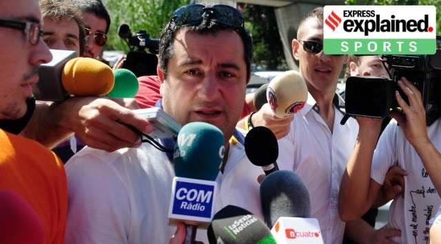  Mino Raiola arrives at the Camp Nou stadium in Barcelona, Spain, on Aug. 26, 2010. Superstar agent Mino Raiola has died after a long illness. He was 54.  (AP)