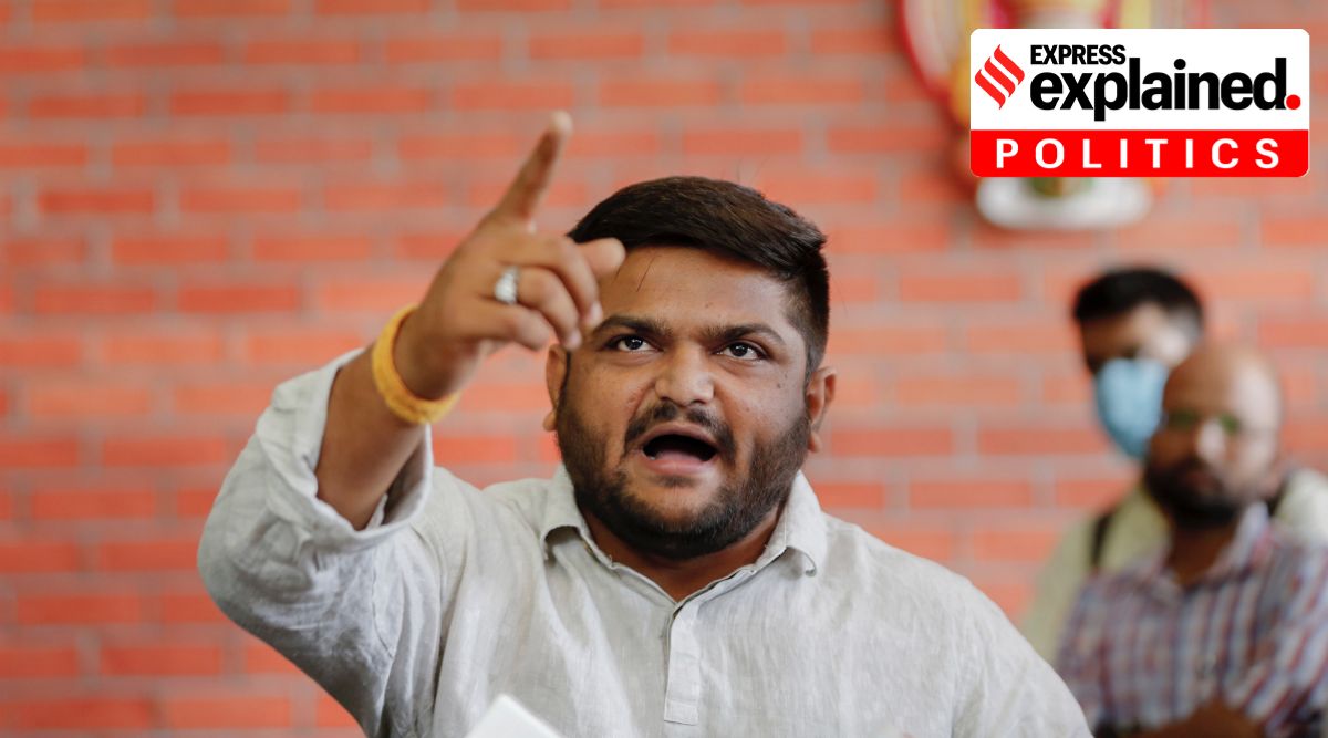Former Congress leader Hardik Patel addresses a press conference after tendering his resignation to Congress interim president Sonia Gandhi on Wednesday, in Ahmedabad, Thursday, May 19, 2022. (PTI Photo)
