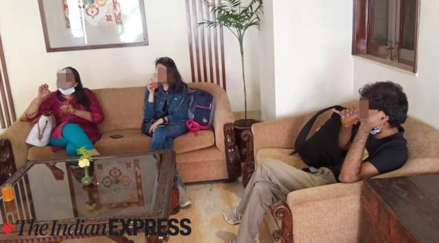 Ashok Kumar Tripathy, Ritika and Vaibhavi Bandekar in a May 27 photo taken by travel agent Sagar Acharya in Kathmandu.