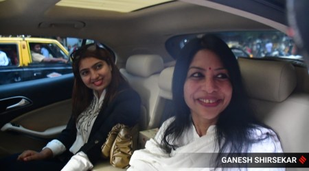 Former media executive Indrani Mukherjea after coming out of the Byculla Women's Jail, in Mumbai, Friday. (Express photo by Ganesh Shirsekar)