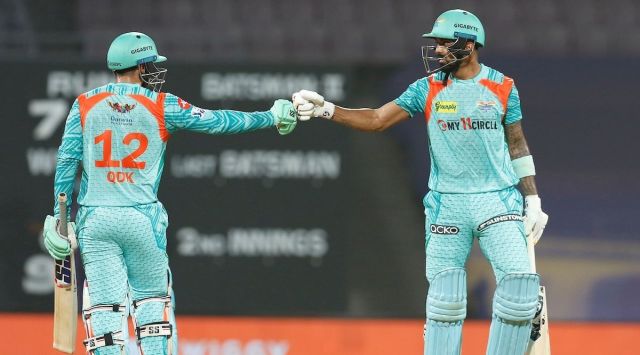 Both Rahul and de Kock got the measure of the wicket in the powerplay, reaching 44 for no loss, before flaunting their wide range of strokes on way to their unbeaten 210-run stand, the highest ever opening partnership in the history of the tournament. (Twitter/IndianPremierLeague)