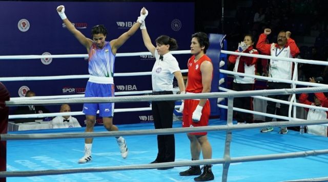Returning to competitive boxing for the first time since her podium finish at the Tokyo Games last year, Lovlina (70kg) won by a 3-2 split decision against the Chinese Taipei boxer, who had defeated her in the semifinals of the 2018 edition. (Credit: Boxing Federation of India)