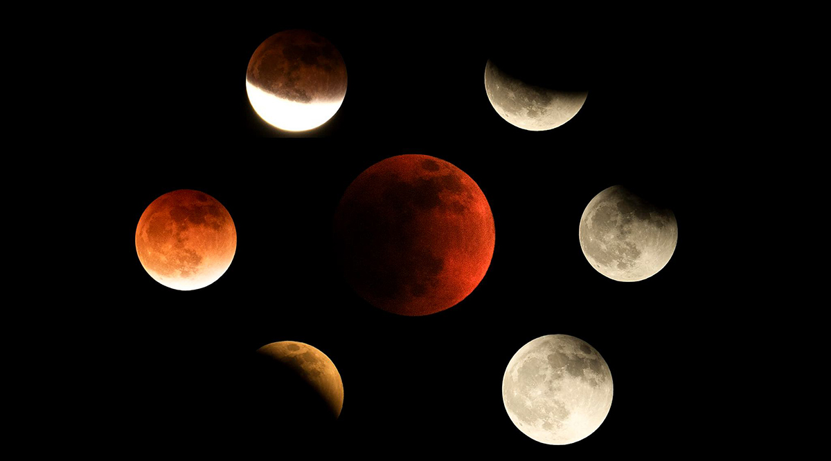 15 PNG Digital Blood Moon Lunar Phases Instant Download 