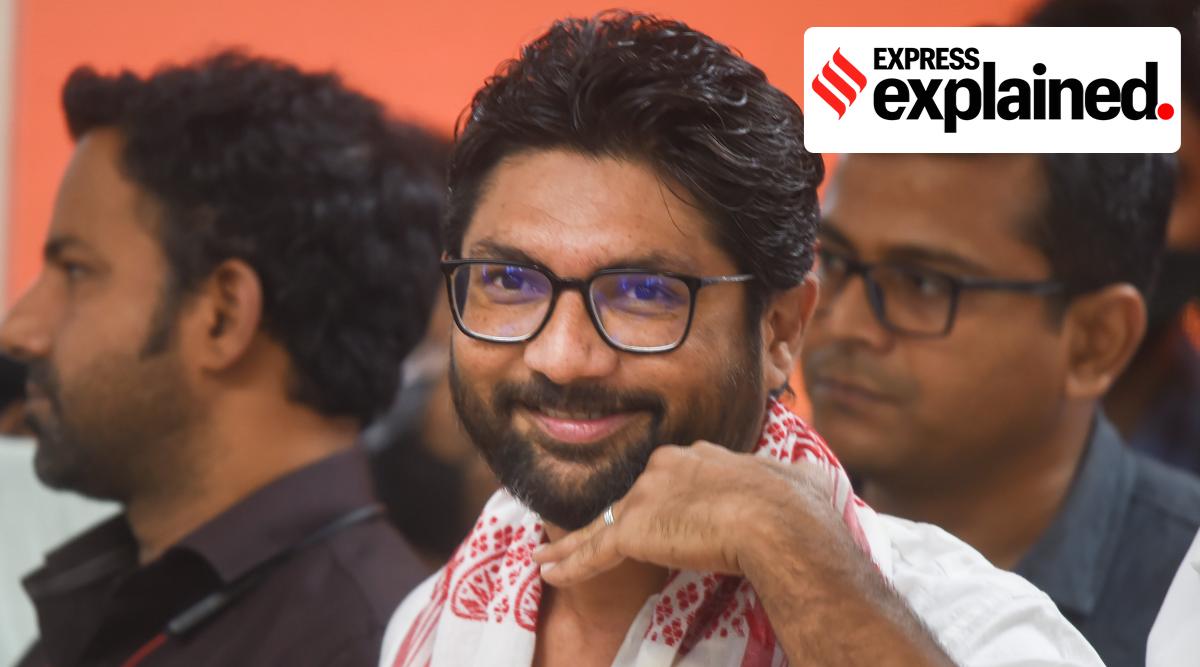 Independent MLA Jignesh Mevani at a press conference in New Delhi, Monday, May 2, 2022. (PTI Photo/Shahbaz Khan)   
