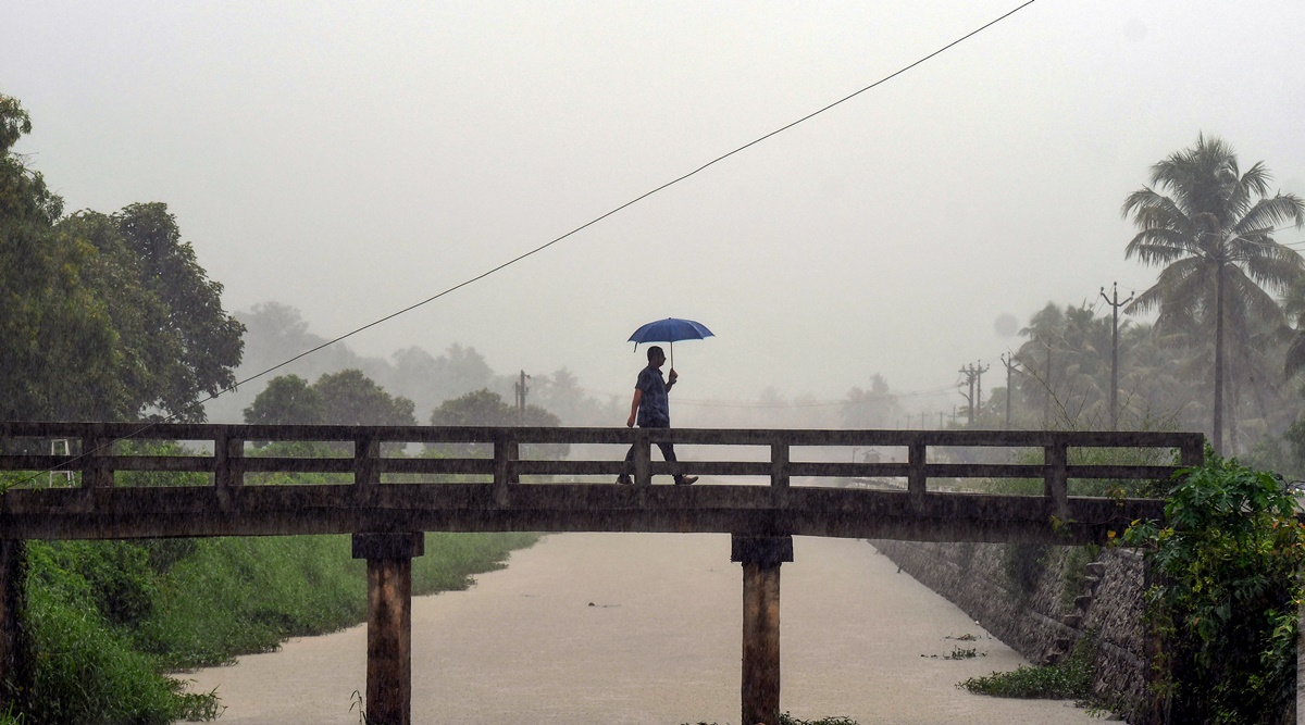 A man on a misty morning at Vellayani, in Thiruvananthapuram, on Monday. (Photo: PTI)            