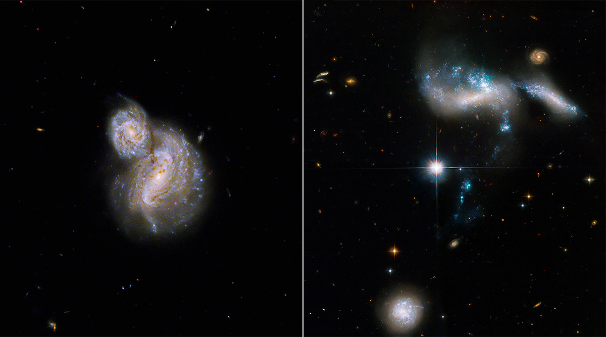 Hubble reveals a ‘curious couple’ and river of star formation