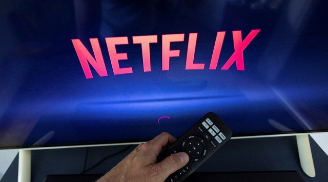 A Netflix logo is shown on a TV screen ahead of a Swiss vote on a referendum called "Lex Netflix" in this illustration taken May 9, 2022. (REUTERS, file)