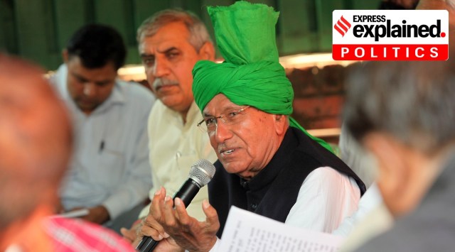 INLD supremo Om Prakash Chautala during a press conference. (Express photo by Jaipal Singh/File)