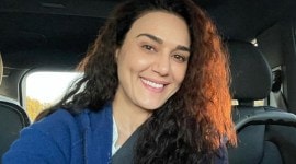 Preity Zinta, Preity Zinta running, Preity Zinta fitness, Preity Zinta workout session, Preity Zinta gym session, Preity Zinta running in place, indian express news