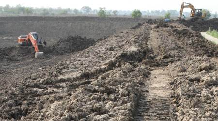 Four water bodies have already come up; work is on at the other sites. (Express photo by Partha Paul)