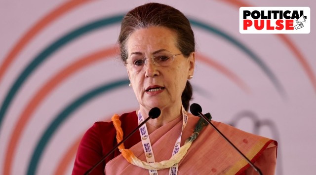 Sonia Gandhi speaks at the Chintan Shivir in Udaipur on Friday. (Photo: AICC)