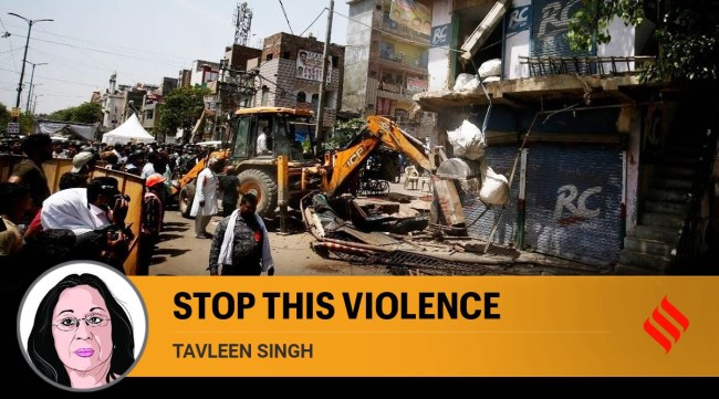 Muslim shops and businesses have been brutally vandalized. Images of that gang of thugs lifting watermelons off a Muslim fruit vendor’s cart and smashing them to the ground were viral on social media for days. (Express photo by Praveen Khanna)