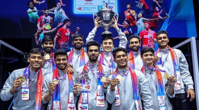 On Sunday, India invited history for an elegant cup of tea, demolishing Thomas Cup royalty, Indonesia, 3-0 in the finals. (Twitter/BAI Media)