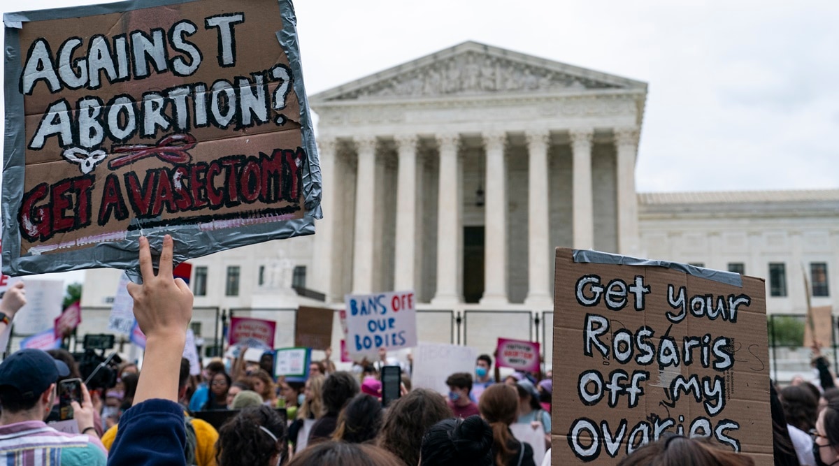 Demonstrators protest outside of the US Supreme Court on Thursday. (Photo: AP)