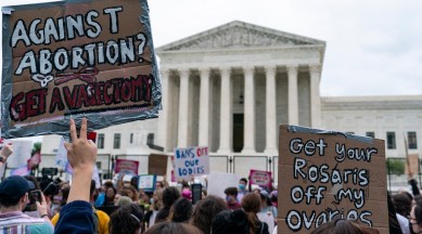 Demonstrators protest outside of the US Supreme Court on Thursday. (Photo: AP)