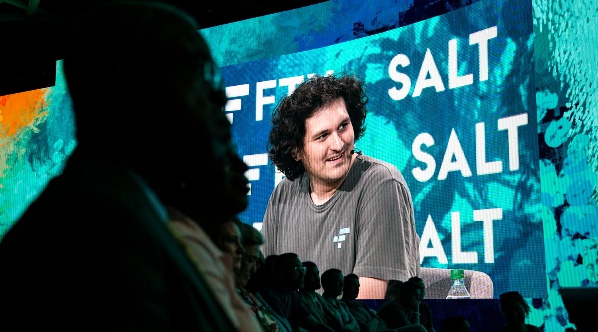 Sam Bankman-Fried speaks at the Crypto Bahamas conference in Nassau on April 27, 2022. (Erika P. Rodriguez/The New York Times)