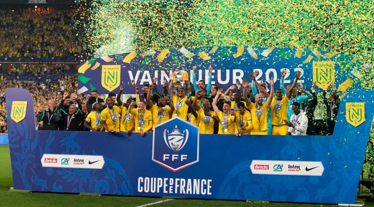 Nantes' players celebrate