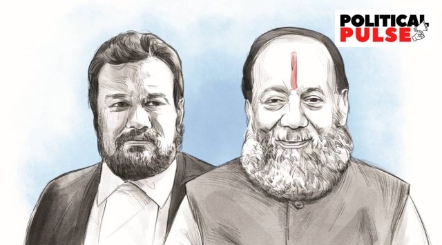 The father-son duo have filed 102 cases for the cause of “Hindu revolution by legal awareness”. These range from taking on bans on firecrackers to challenging AIMIM’s registration as a party. (Illustration: Shyam Kumar)